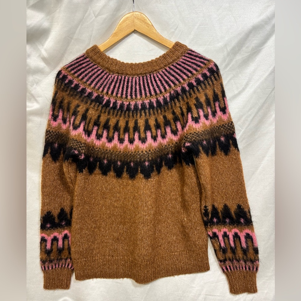 A.L.C. Brown and Pink Patterned Women's Sweater - Picture 2 of 3